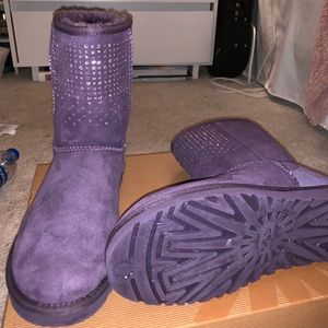 purple UGGs with crystals
